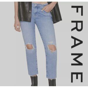 Frame Le Garcon Crop Boyfriend Jeans Womens 30 (Meas. 34x24") Distressed Light W